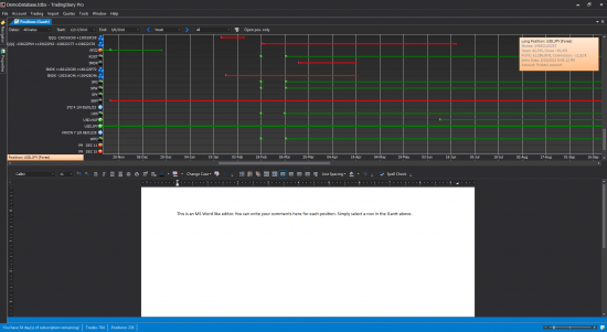 Trading Journal screen