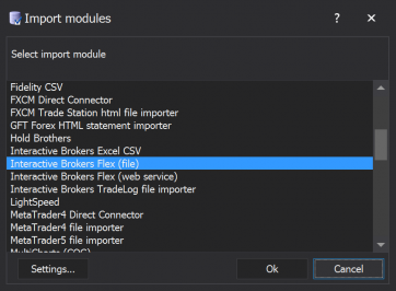 Import module selector