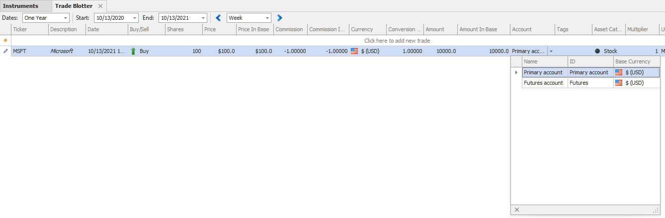 Multiple trading accounts support - Trading Journal Software